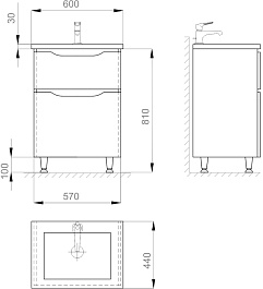 Ceruttispa Мебель для ванной Алессандрия 60 – фотография-3
